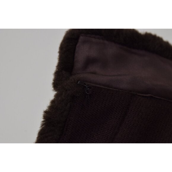 Vintage‎ 90s Chocolate Brown Crop Acrylic/Wool Cardigan size M - Picture 7 of 10